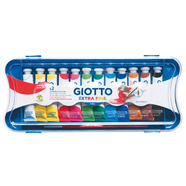  Tubi tempere - 12 ml - colori assortiti - Giotto - conf. 12 pezzi 