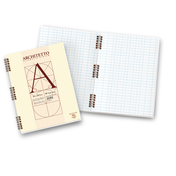  Blocco Architetto - 22 x 29,7 cm - 100 gr - 40 fogli - spiralato - Pigna 
