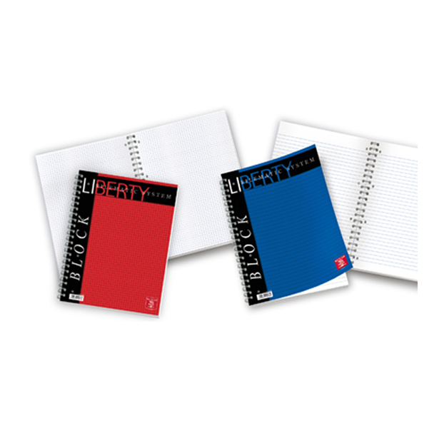  Blocco Liberty Block spirale - 5 mm - 220 x 290 mm - 70 gr - 80 fogli - Pigna 