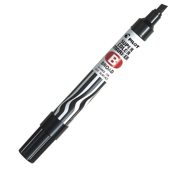  Marcatore Super Color - permanente - punta scalpello 5 mm - nero - Pilot 