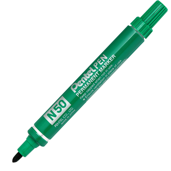  Marcatore permanente N50 - punta tonda - verde - Pentel 