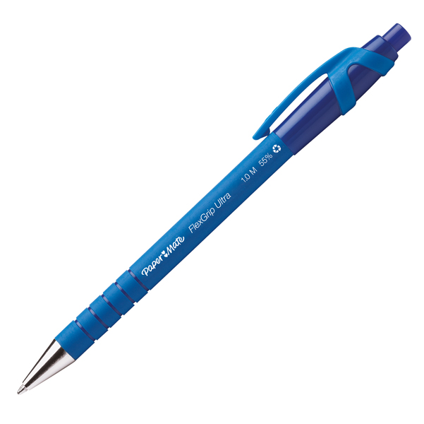  Penna a sfera a scatto Flexgrip Ultra - punta 1,0mm - blu - Papermate 