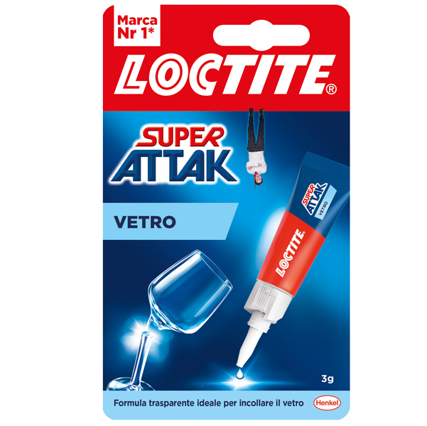  Colla Super Attak Vetro - 3 gr - trasparente - Loctite 