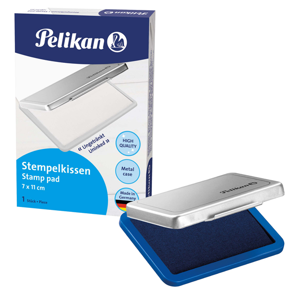  Cuscinetto per timbri - 7 x 11 cm - blu - Pelikan 