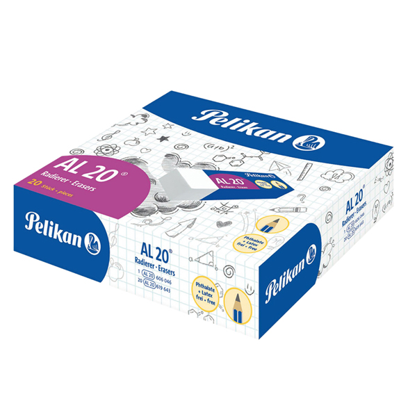  Gomma AL20 - bianca per matita - Pelikan - conf. 20 pezzi 