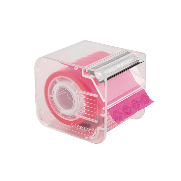  Nastro adesivo con dispenser Memograph - 50 mm x 10 m - PVC - rosa - Eurocel 