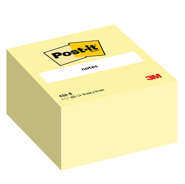  Blocco foglietti Cubo - 636-B - 76 x 76 mm - giallo Canary - 450 fogli - Post-it 
