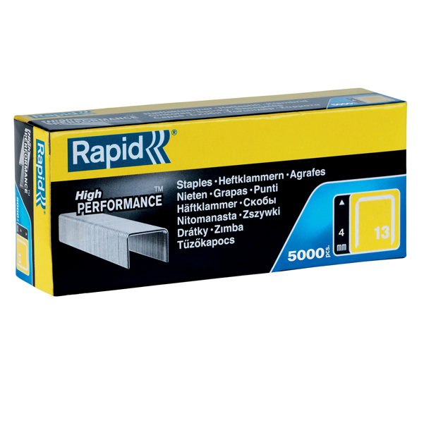  Punti galvanizzati - 13/4 - 4 mm - metallo - Rapid - conf. 5000 pezzi 