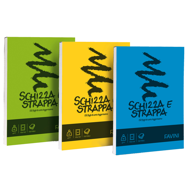  Blocco Schizza &amp; Strappa - A6 - 105 x 148mm - 50gr - 150 fogli - Favini 
