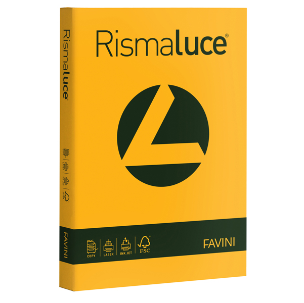  Carta Rismaluce - A4 - 200 gr - giallo oro 52 - Favini - conf. 125 fogli 