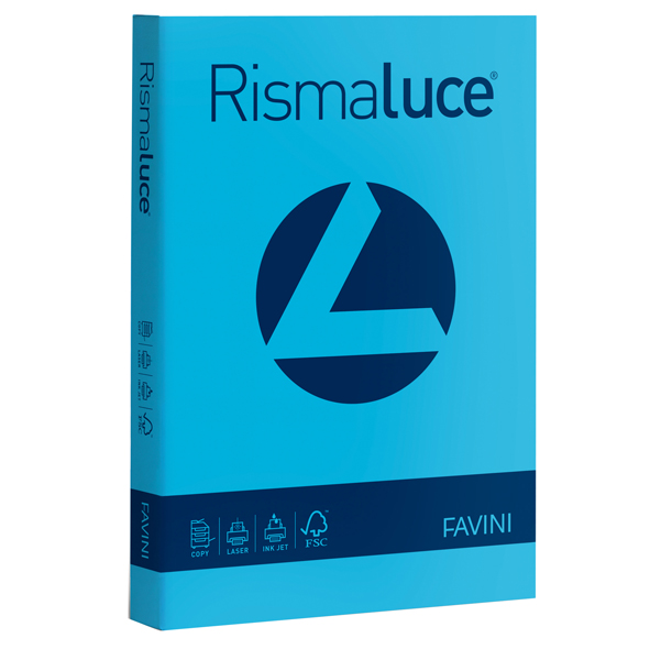  Carta Rismaluce - A4 - 200 gr - azzurro 55 - Favini - conf. 125 fogli 