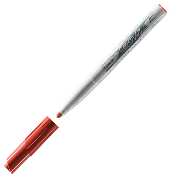  Pennarello Whiteboard Marker Velleda 1741 - punta tonda 1,4mm - rosso - Bic 