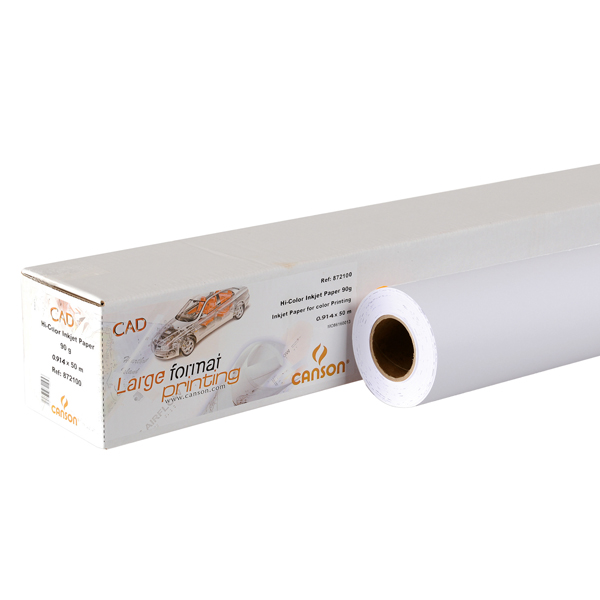  Carta plotter - 914 mm (36") x 50 mt - 90 gr - inkjet - opaca - bianco - Canson 