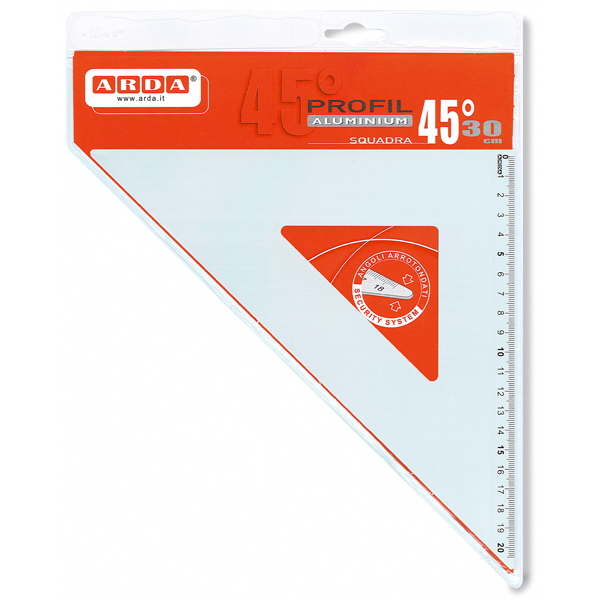  Squadra linea Profil - alluminio - 45gradi - 30cm - Arda 