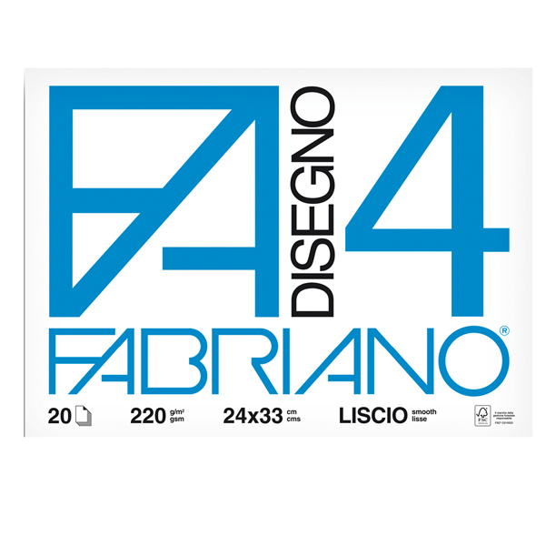  Album F4 - 24 x 33 cm - 20 fogli - 220 gr - liscio - Fabriano 