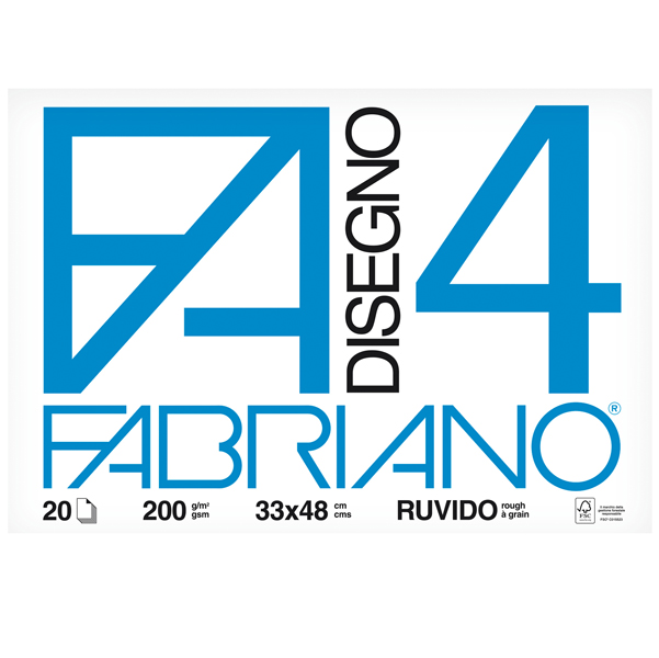  Album F4 - 33 x 48 cm - 200 gr - 20 fogli - ruvido - Fabriano 
