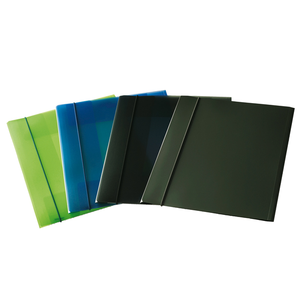  Cartella 3 lembi con elastico - A4 - PP - trasparente verde - Fellowes 