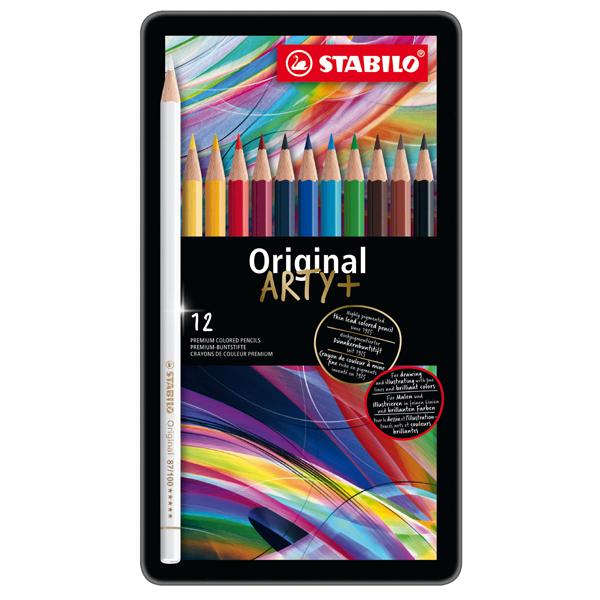 Pastello colorato Original 8773 - tratto 2,50 mm - colori assortiti - Stabilo - astuccio in metallo 12 pezzi 
