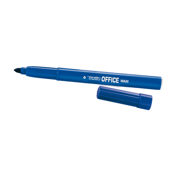  Pennarelli Office punta feltro - punta maxi - tratto 0,80-2,00mm - blu - Tratto - conf. 12 pezzi 