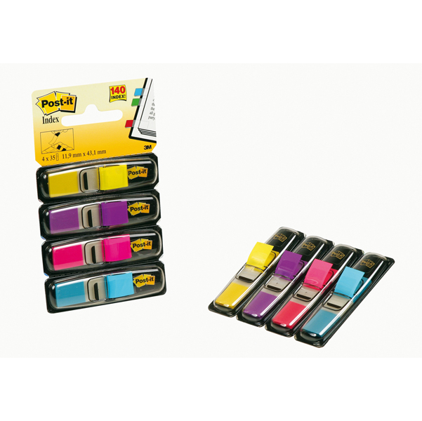  Segnapagina Post-it Index Mini - 683-4AB - 12 x 43,1 mm - 4 colori vivaci - Post-it - conf. 140 pezzi 