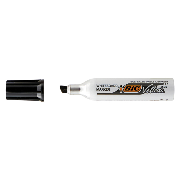  Pennarello Whiteboard Marker Velleda 1781 - punta a scalpello da 3,2 a 5,5mm - nero - Bic 