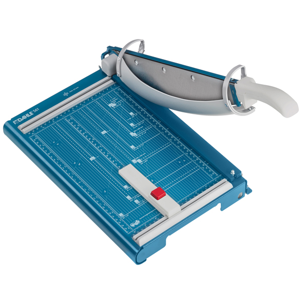  Taglierina a leva 561 - con paramano rotante - 44 x 26,5 cm - 360 mm (A4) - 35 fogli - blu - Dahle 