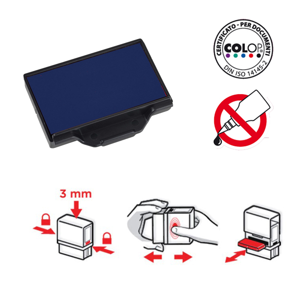  Tampone di ricambio E/60 - blu - Colop 