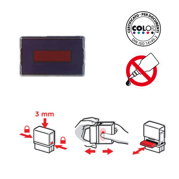  Tampone di ricambio E/2300/2 - rosso/blu - Colop 