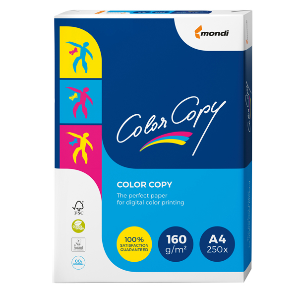  Carta Color Copy - A4 - 160 gr - bianco - Mondi - conf. 250 fogli 