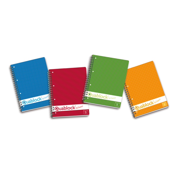  Blocco spiralato Quablock Original - 22x29,7cm - quadretto 5mm - 120 fogli - 80gr - 4 fori - spiralato - Pigna 