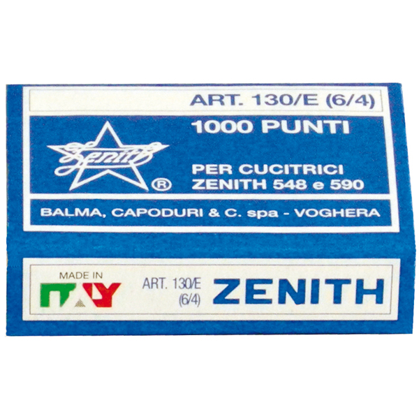  Punti Zenith 130/E S100 - 6/4 - acciaio naturale - metallo - Zenith - conf. 1000 punti 