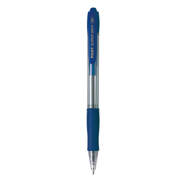  Penna a sfera a scatto Supergrip - punta media 1,0mm - blu - pilot 