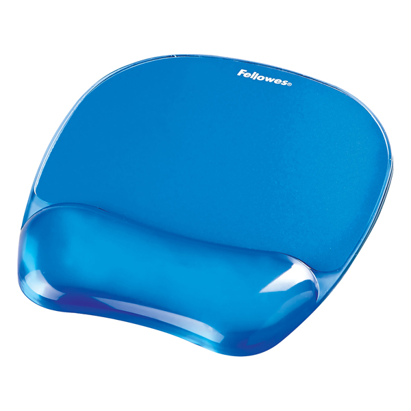  Mousepad con poggiapolsi in gel - blu trasparente - Fellowes 