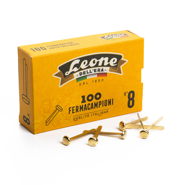  Fermacampioni ottonati - n. 8 - 3,8 cm - Leone - conf. 100 pezzi 