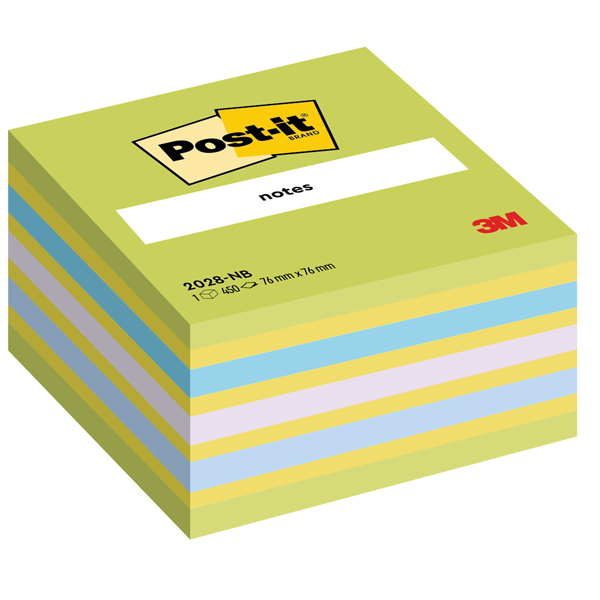  Blocco foglietti Cubo - 2028-NB - 76 x 76 mm - 72 gr - colori assortiti - 450 fogli - Post-it 