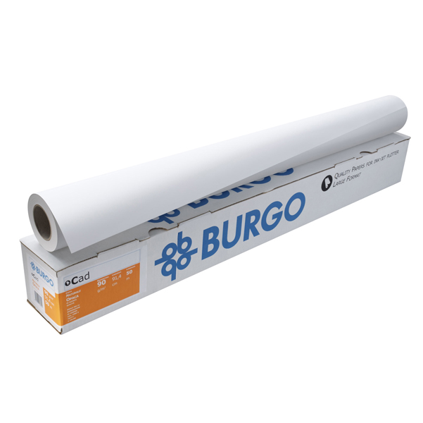  Carta plotter Cad Eco 80 - 914 mm x 50 mt - 80 gr - inkjet - opaca - bianco - Burgo 