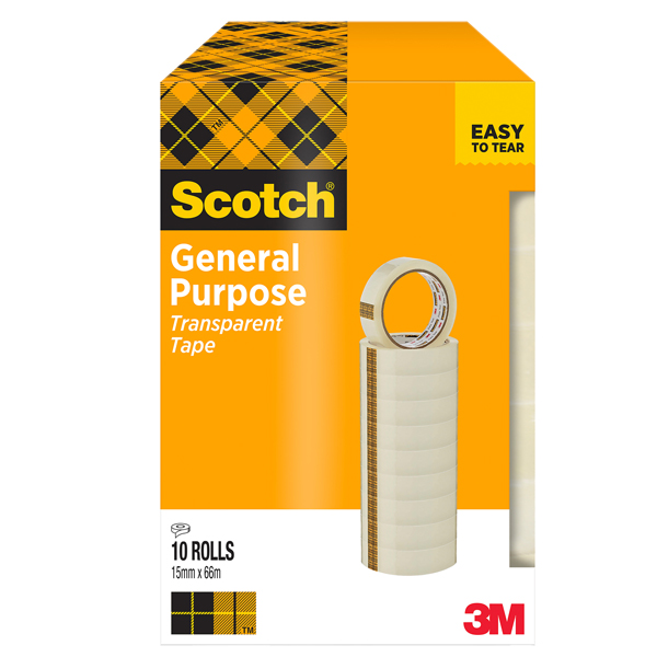  Nastro adesivo 508 - 15 mm x 66 m - PP - trasparente - Scotch - torre 10 rotoli 