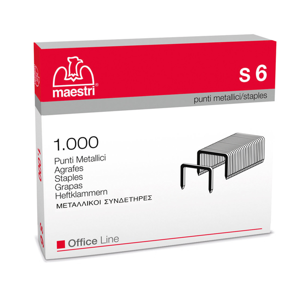  Punti S6 - 23/6 - acciaio - metallo - Romeo Maestri - conf. 1000 pezzi 