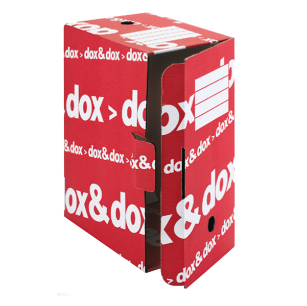  Scatola archivio Dox&amp;Dox - 17 x 35 x 25 cm - bianco e rosso - Esselte Dox 