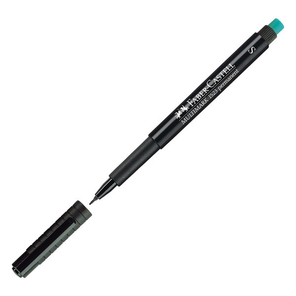  Pennarello Multimark universale permanente con gomma - punta superfine 0,4mm - nero - Faber-Castell 