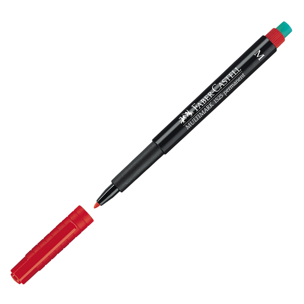  Pennarello Multimark universale permanente con gomma - punta media 1,0mm - rosso - Faber-Castell 