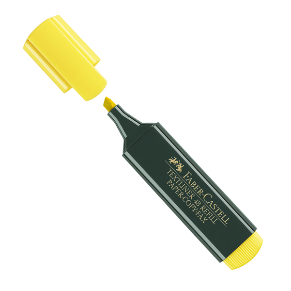  Evidenziatore Textliner 48 - punta di 3 differenti larghezze: 5,0-3,0-1,0mm - giallo - Faber-Castell 