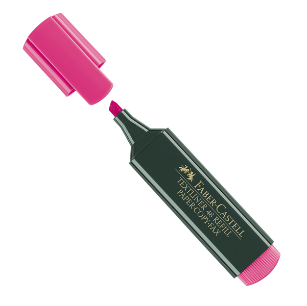  Evidenziatore Textliner 48 - punta di 3 differenti larghezze: 5,0-3,0-1,0mm - fucsia - Faber-Castell 