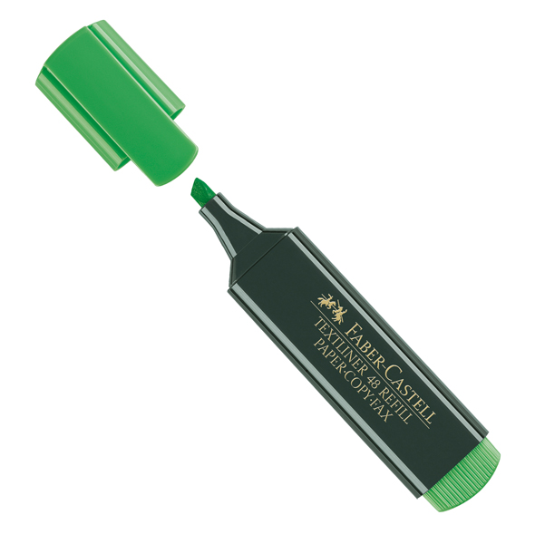  Evidenziatore Textliner 48 - punta di 3 differenti larghezze: 5,0-3,0mm-1,0mm - verde - Faber-Castell 