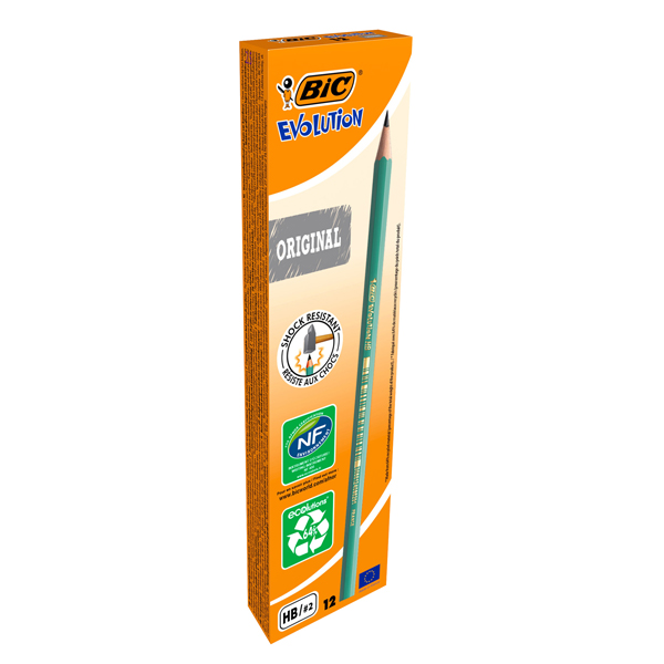  Matita in resina Ecolutions Evolution Graphite 650 - gradazione HB - Bic - conf. 12 pezzi 
