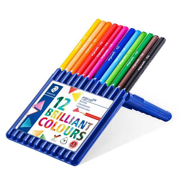  Matite colorate Ergosoft - triangolari - colori assortiti - Staedtler - astuccio 12 pezzi 