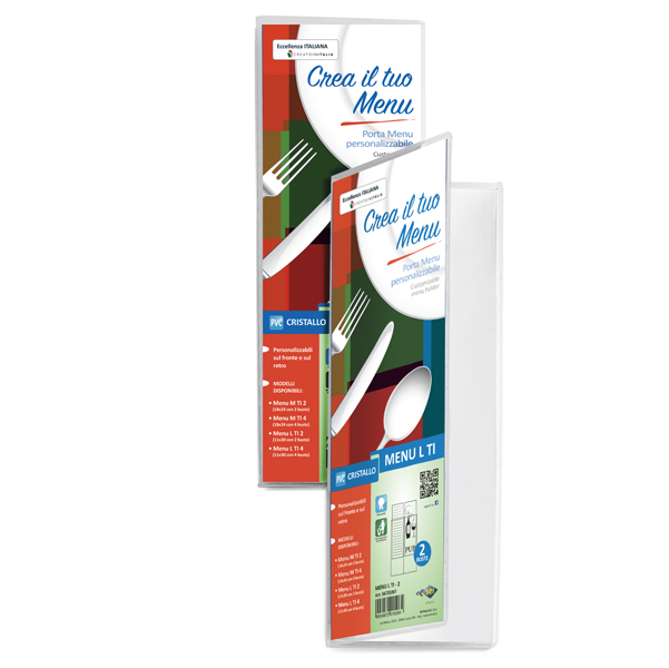  Portamenù L TI4 - personalizzabile - 4 buste 11 x 30 cm - Sei Rota 