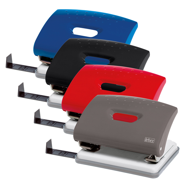 Perforatore 1270 - max 16 fogli - 2 fori - passo 8 cm - colori assortiti - Lebez 