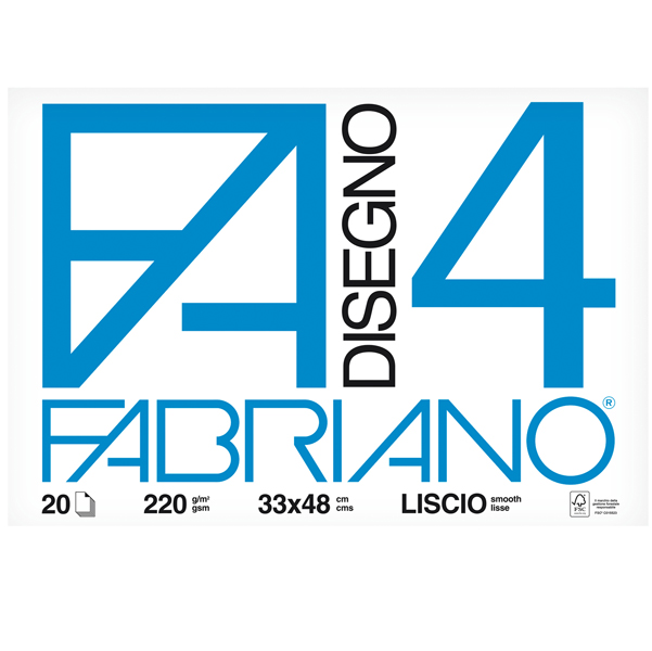  Album F4 - 33 x 48 cm - 220 gr - 20 fogli - liscio - Fabriano 