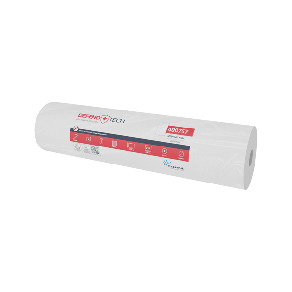  Lenzuolino medico Defend Tech - diametro 14,5 cm - 59,5 cm x 77 mt - bianco - Papernet 